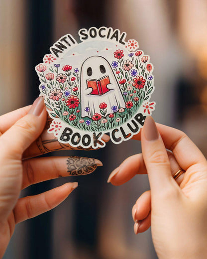 Ghost Anti-Social Book Club Sticker