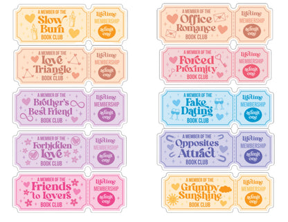 Book Club Ticket Stickers