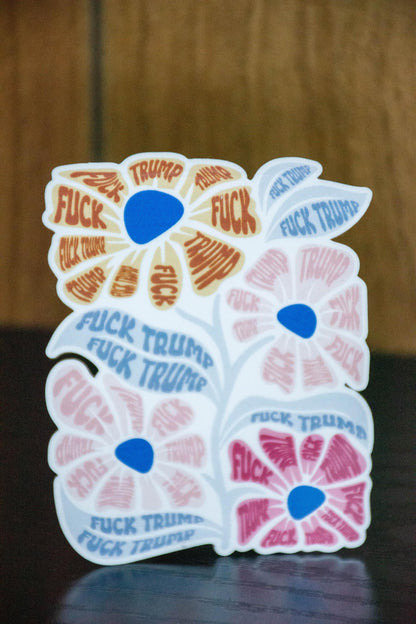 Floral F Trump Sticker