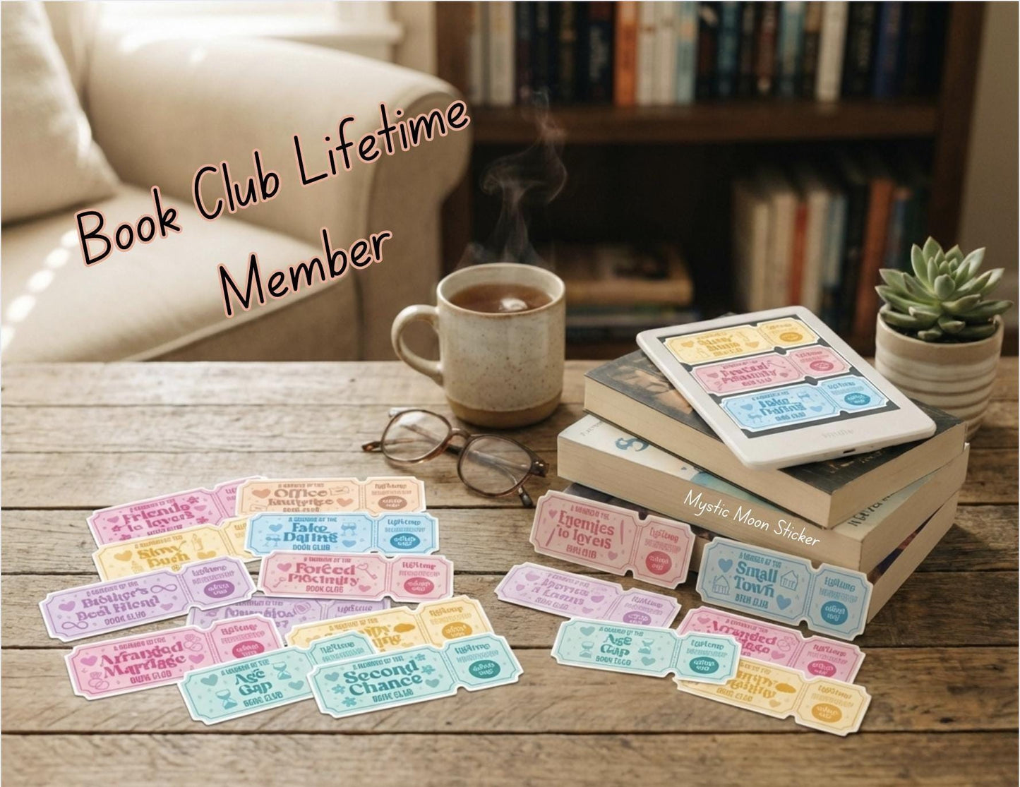 Book Club Ticket Stickers