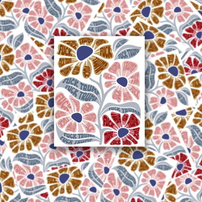 Floral F Trump Sticker